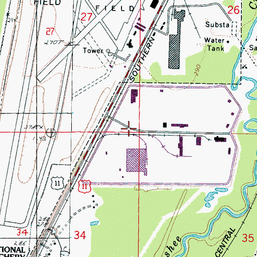 Topographic Map of Supervisor District 4, MS
