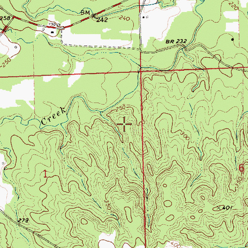 Topographic Map of Supervisor District 1, MS