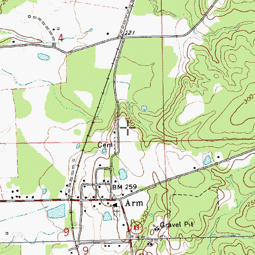 Topographic Map of Supervisor District 5, MS