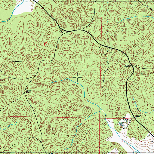 Topographic Map of Supervisor District 1, MS