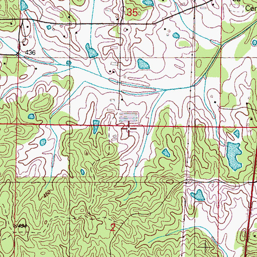 Topographic Map of Supervisor District 2, MS