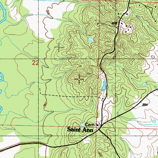 Topographic Map of Supervisor District 3, MS