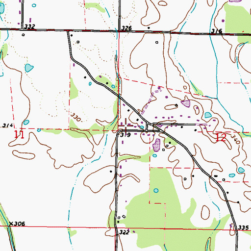 Topographic Map of Supervisor District 2, MS