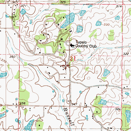 Topographic Map of Supervisor District 3, MS