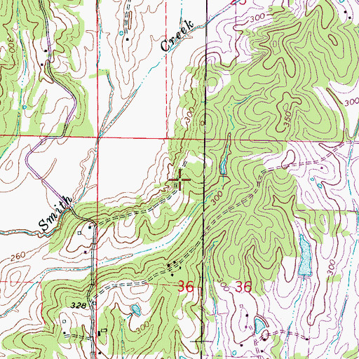 Topographic Map of Supervisor District 5, MS