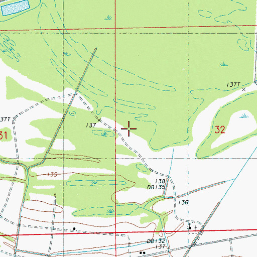 Topographic Map of Supervisor District 1, MS