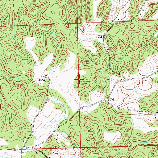 Topographic Map of Supervisor District 1, MS