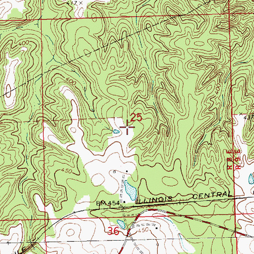 Topographic Map of Supervisor District 2, MS