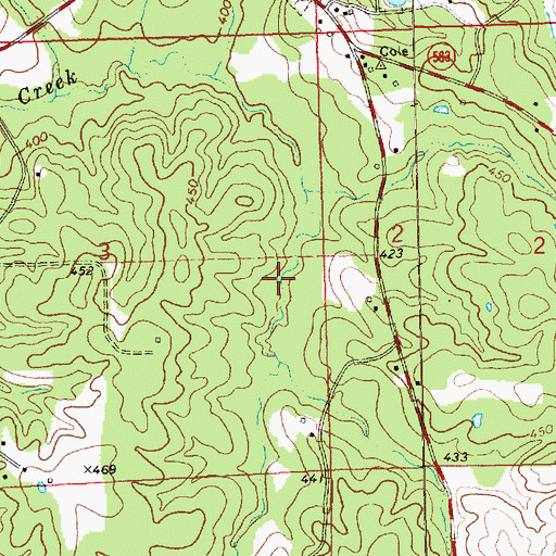 Topographic Map of Supervisor District 3, MS