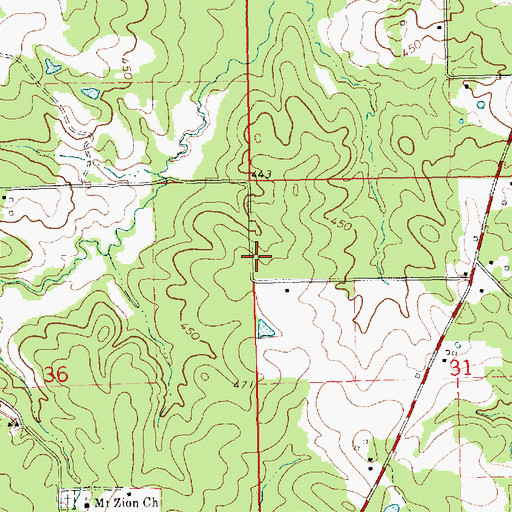Topographic Map of Supervisor District 4, MS