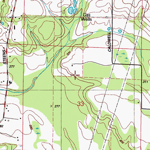 Topographic Map of Supervisor District 1, MS
