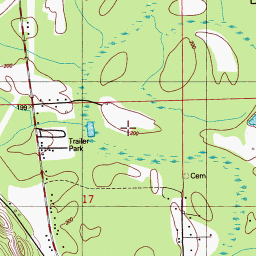 Topographic Map of Supervisor District 2, MS