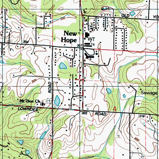 Topographic Map of Supervisor District 3, MS