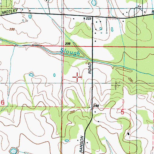 Topographic Map of Supervisor District 5, MS