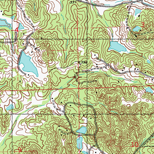 Topographic Map of Supervisor District 3, MS