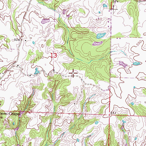 Topographic Map of Supervisor District 2, MS
