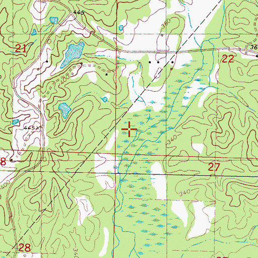 Topographic Map of Supervisor District 5, MS