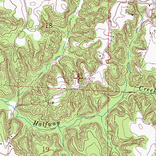 Topographic Map of Supervisor District 2, MS