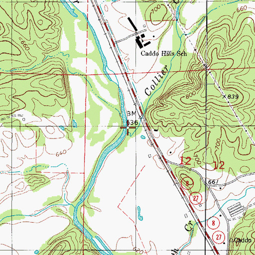 Topographic Map of Collier Creek, AR