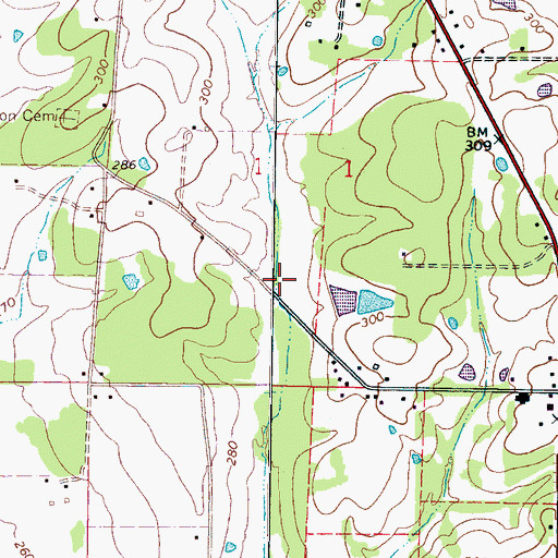 Topographic Map of Supervisor District 5, MS