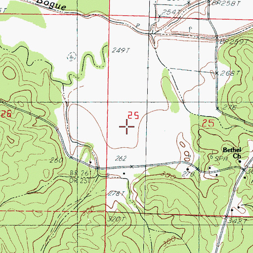 Topographic Map of Supervisor District 1, MS