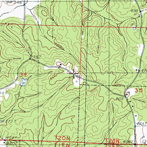 Topographic Map of Supervisor District 2, MS