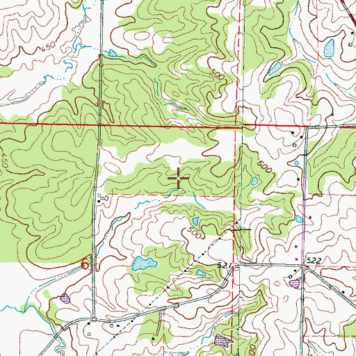 Topographic Map of Supervisor District 2, MS