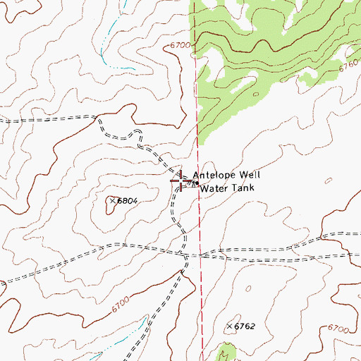 Topographic Map of Antelope Well, AZ