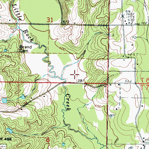 Topographic Map of Supervisor District 2, MS