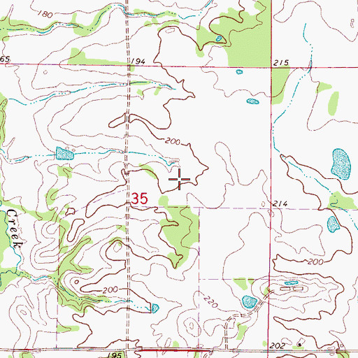 Topographic Map of Supervisor District 2, MS