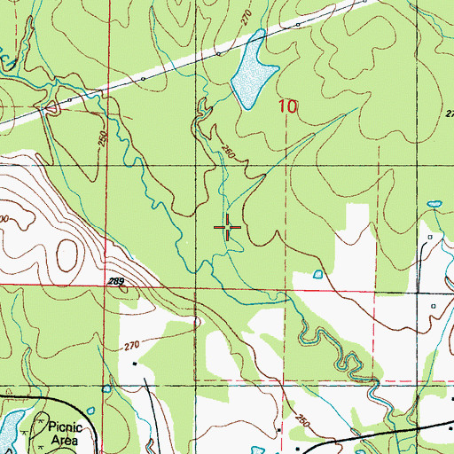 Topographic Map of Supervisor District 3, MS