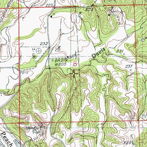 Topographic Map of Supervisor District 2, MS