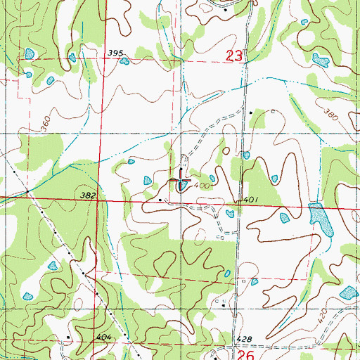Topographic Map of Supervisor District 4, MS