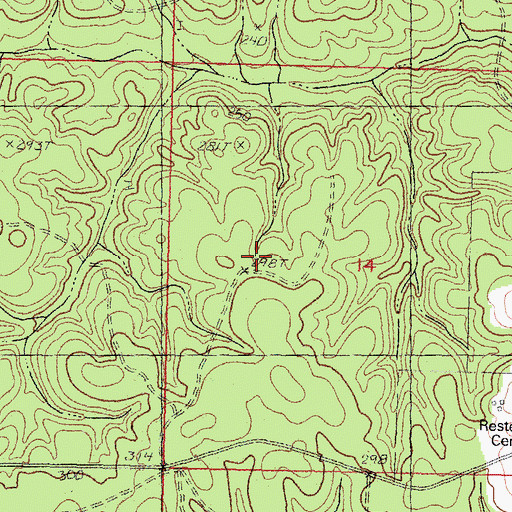 Topographic Map of Supervisor District 3, MS