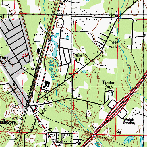 Topographic Map of Supervisor District 4, MS