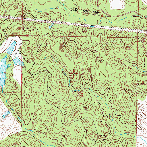 Topographic Map of Supervisor District 2, MS