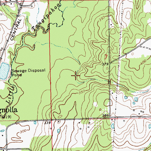 Topographic Map of Supervisor District 2, MS