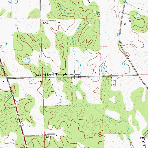 Topographic Map of Supervisor District 5, MS