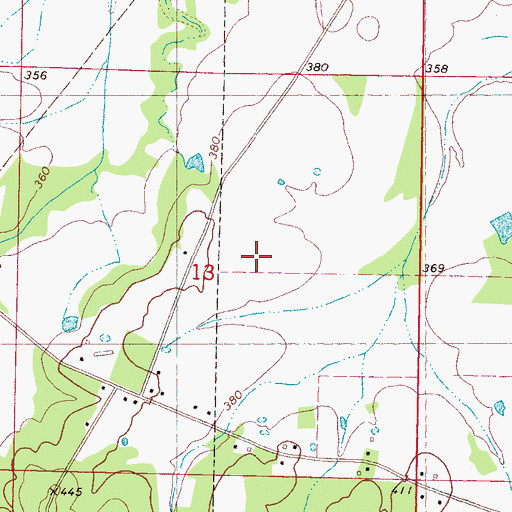 Topographic Map of Supervisor District 2, MS