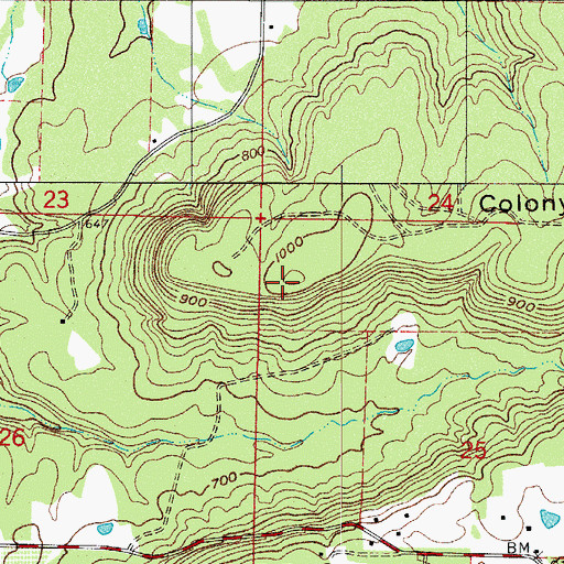 Topographic Map of Colony Mountain, AR