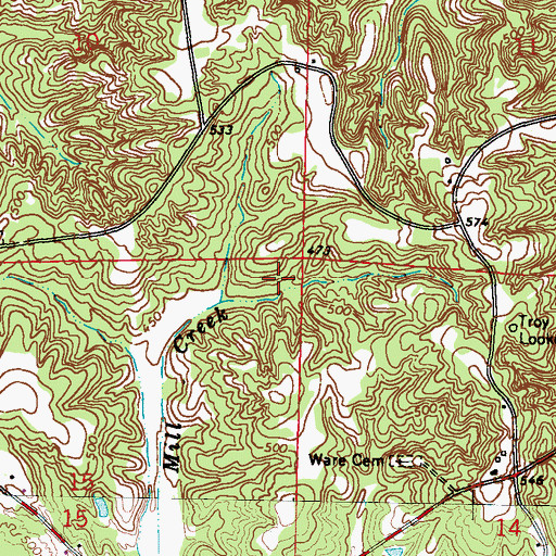 Topographic Map of Supervisor District 5, MS