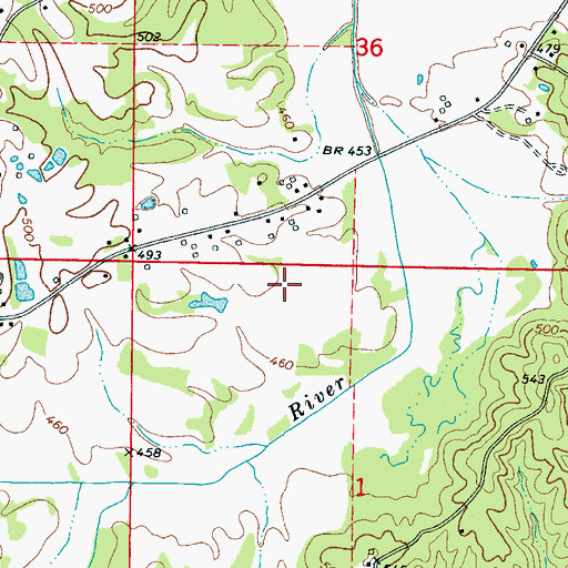 Topographic Map of Supervisor District 1, MS
