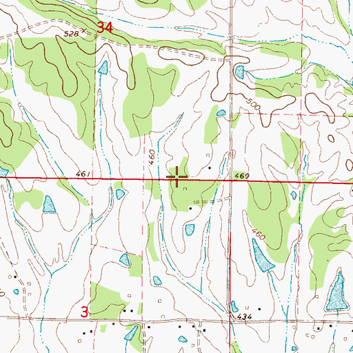 Topographic Map of Supervisor District 2, MS