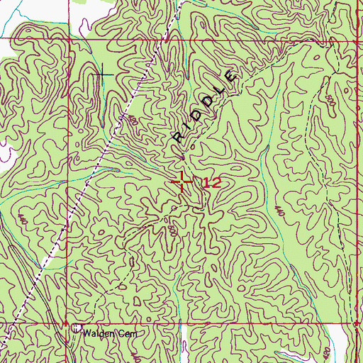 Topographic Map of Supervisor District 5, MS