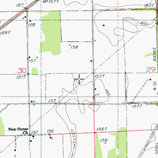 Topographic Map of Supervisor District 3, MS