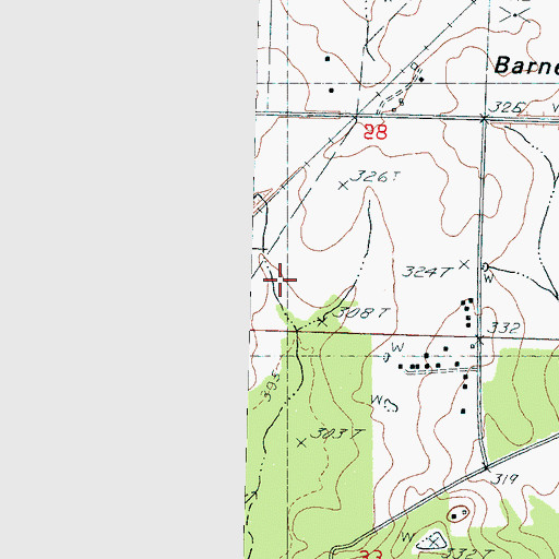 Topographic Map of Supervisor District 2, MS