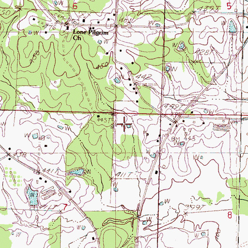 Topographic Map of Supervisor District 1, MS