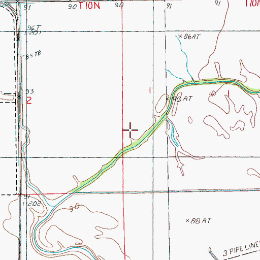 Topographic Map of Supervisor District 2, MS