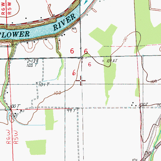 Topographic Map of Supervisor District 4, MS