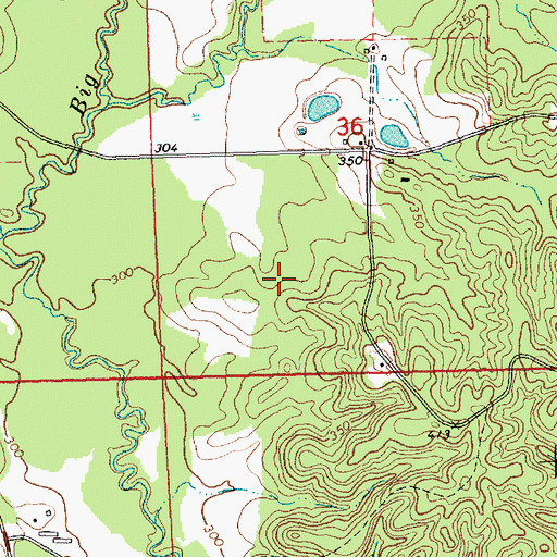 Topographic Map of Supervisor District 5, MS